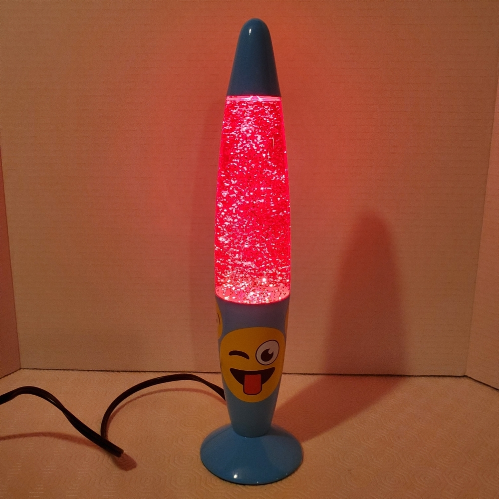 Emoticon Glitter Lava Lamp EUC